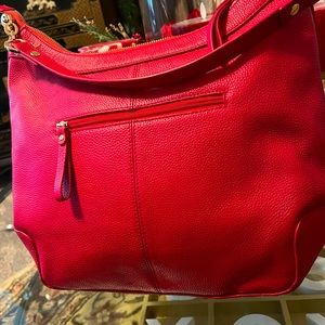 Ora Delphine Red Leather Shoulder Bag